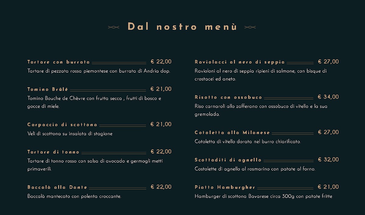 Caffè Dante Restaurant Photo Menu 1