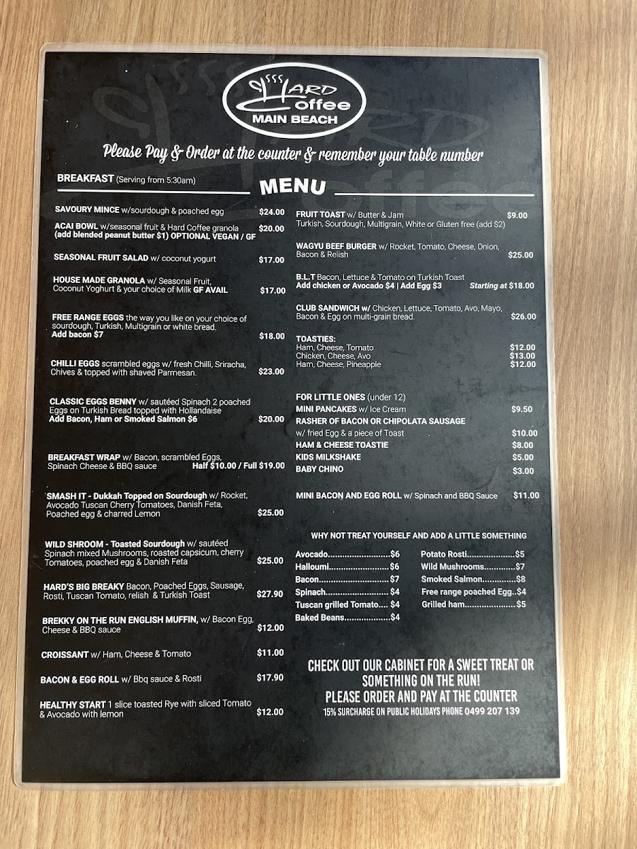 Hard Coffee Photo Menu 1