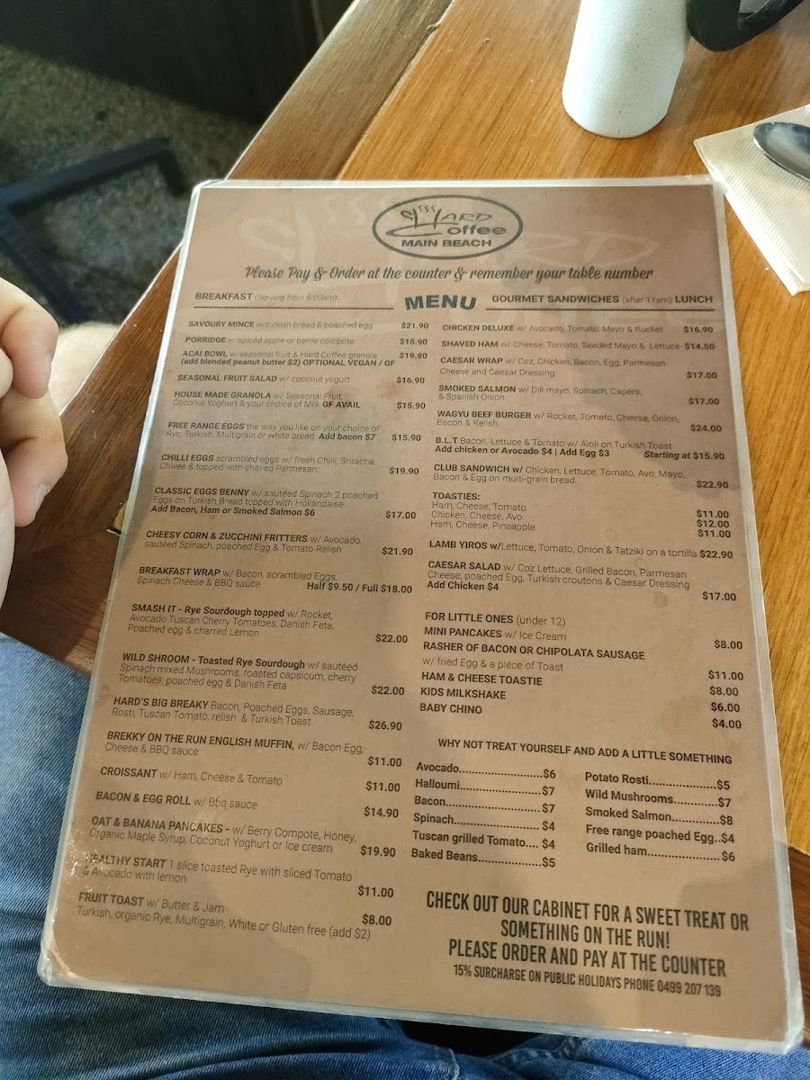 Hard Coffee Photo Menu 2