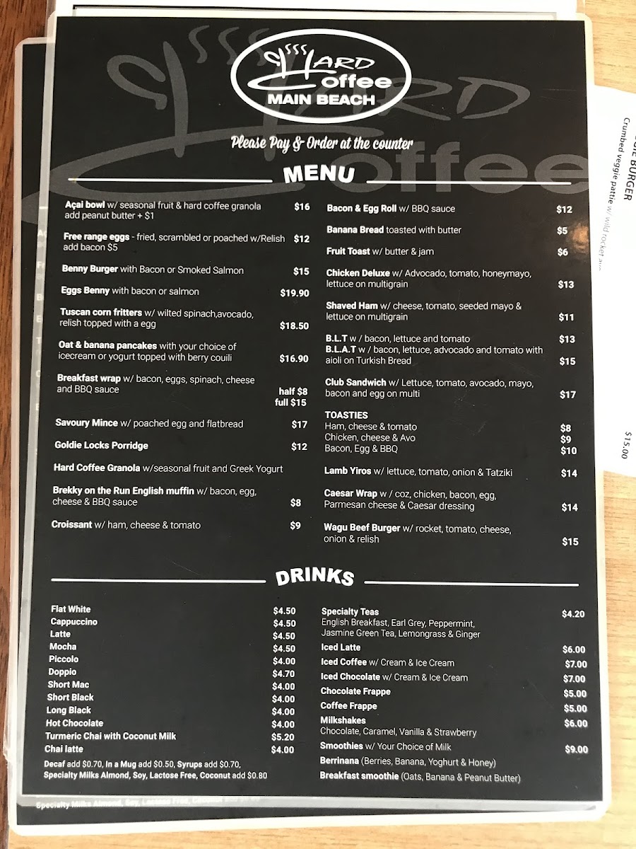 Hard Coffee Photo Menu 3