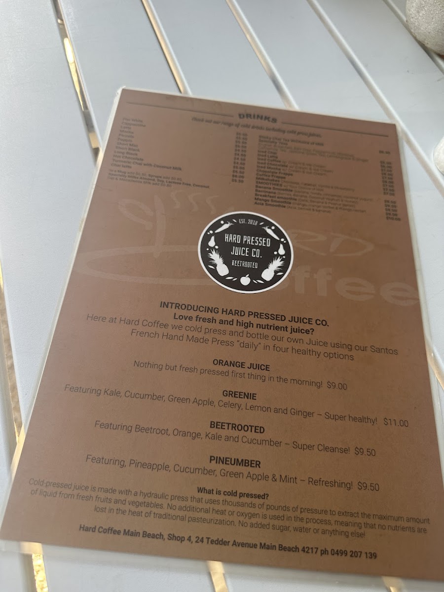Hard Coffee Photo Menu 4