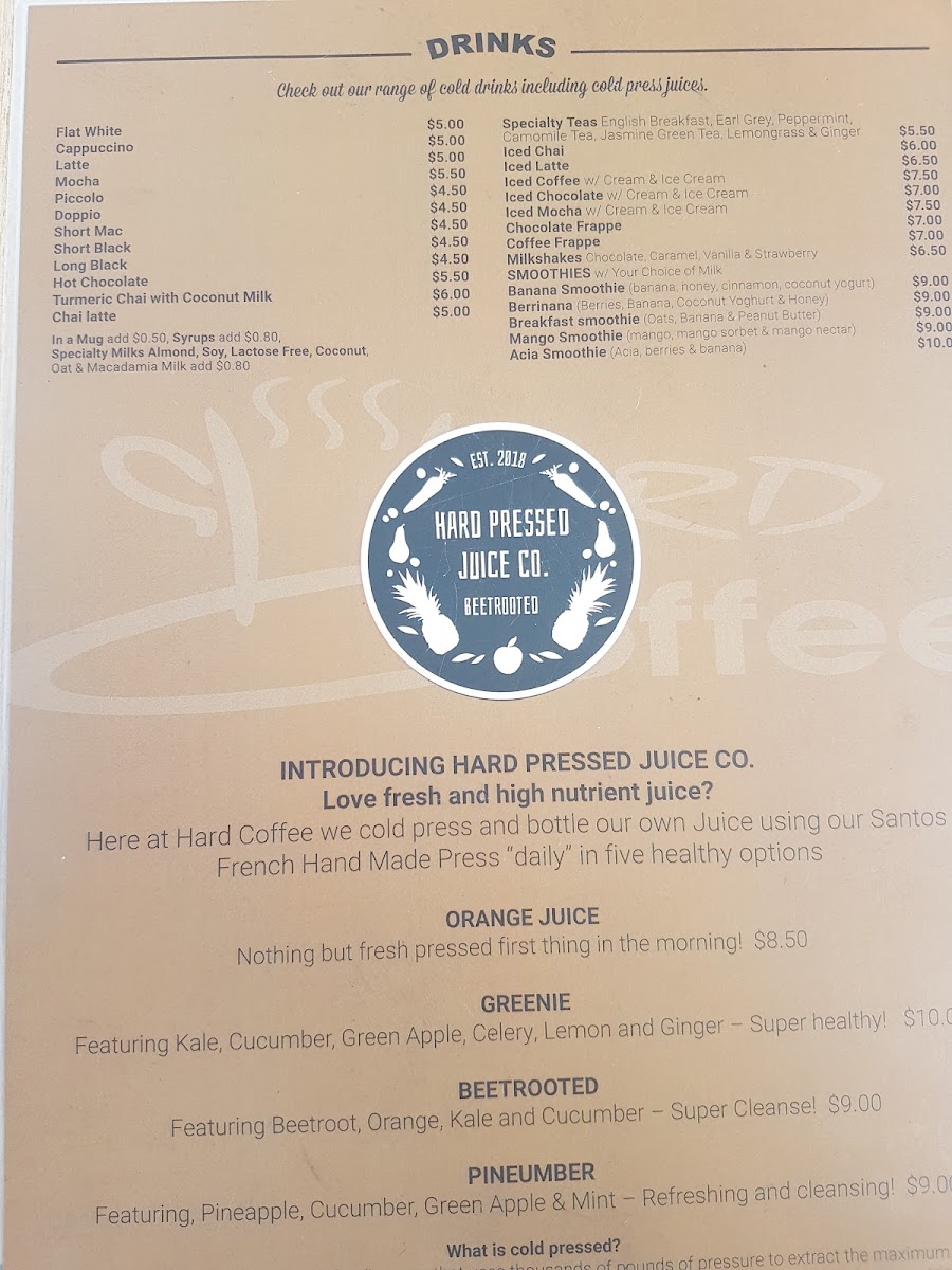 Hard Coffee Photo Menu 7