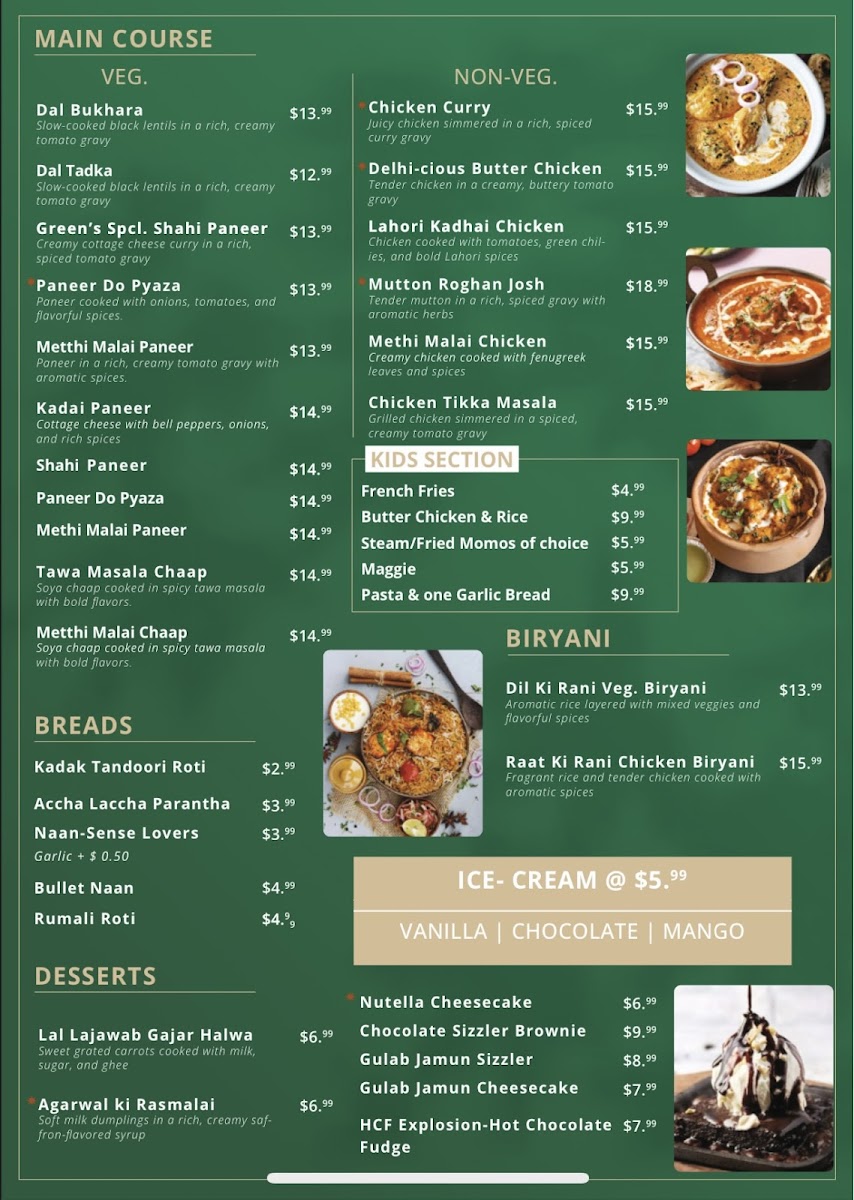 Bollywood Cafe Indian Street Eats & Bar. Photo Menu 2