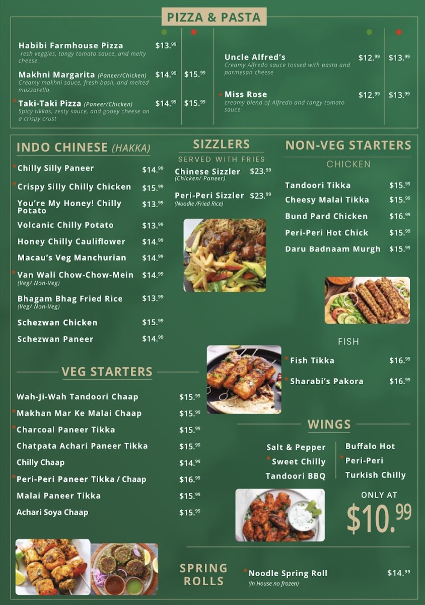 Bollywood Cafe Indian Street Eats & Bar. Photo Menu 3