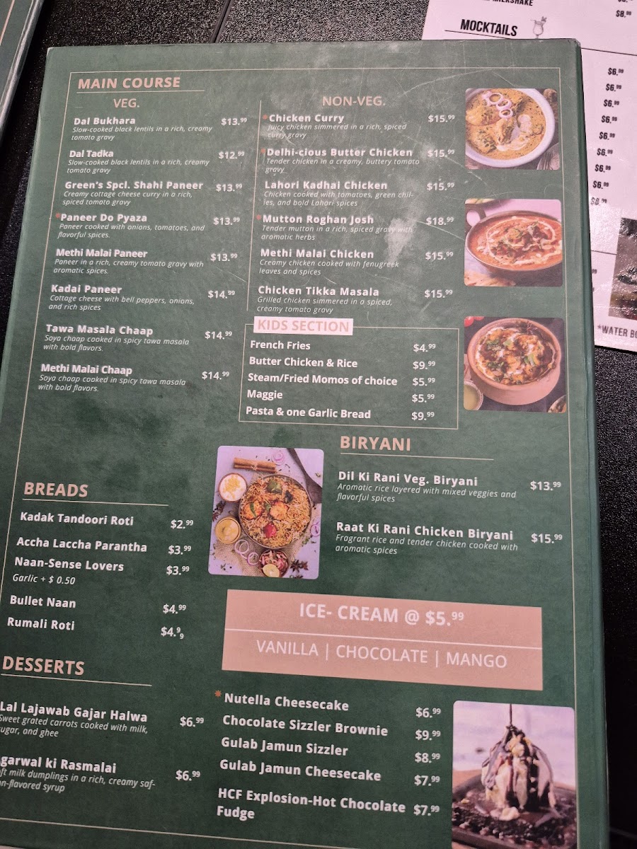 Bollywood Cafe Indian Street Eats & Bar. Photo Menu 8