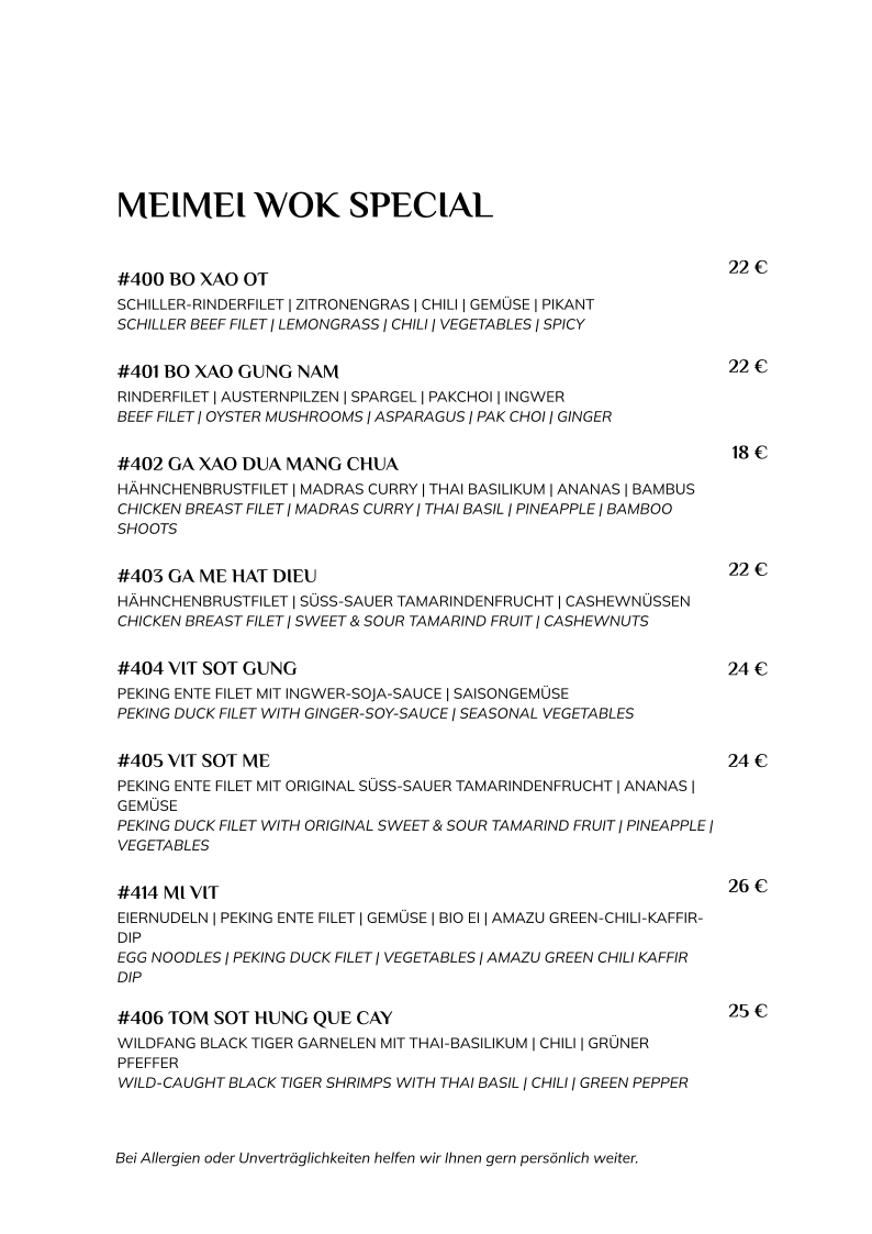 Mei Mei Modern Vietnam Restaurant Photo Menu 3