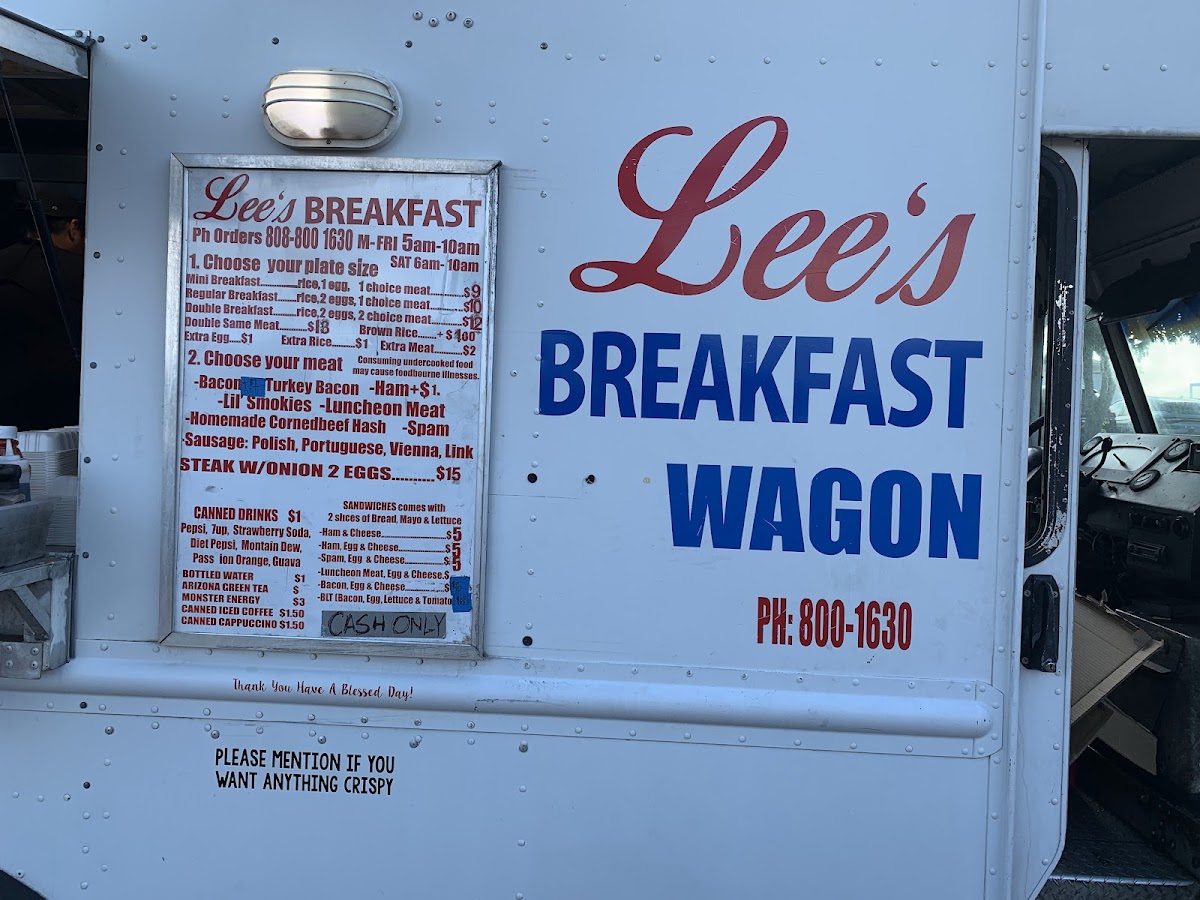 Lee's Breakfast Wagon Photo Menu 5
