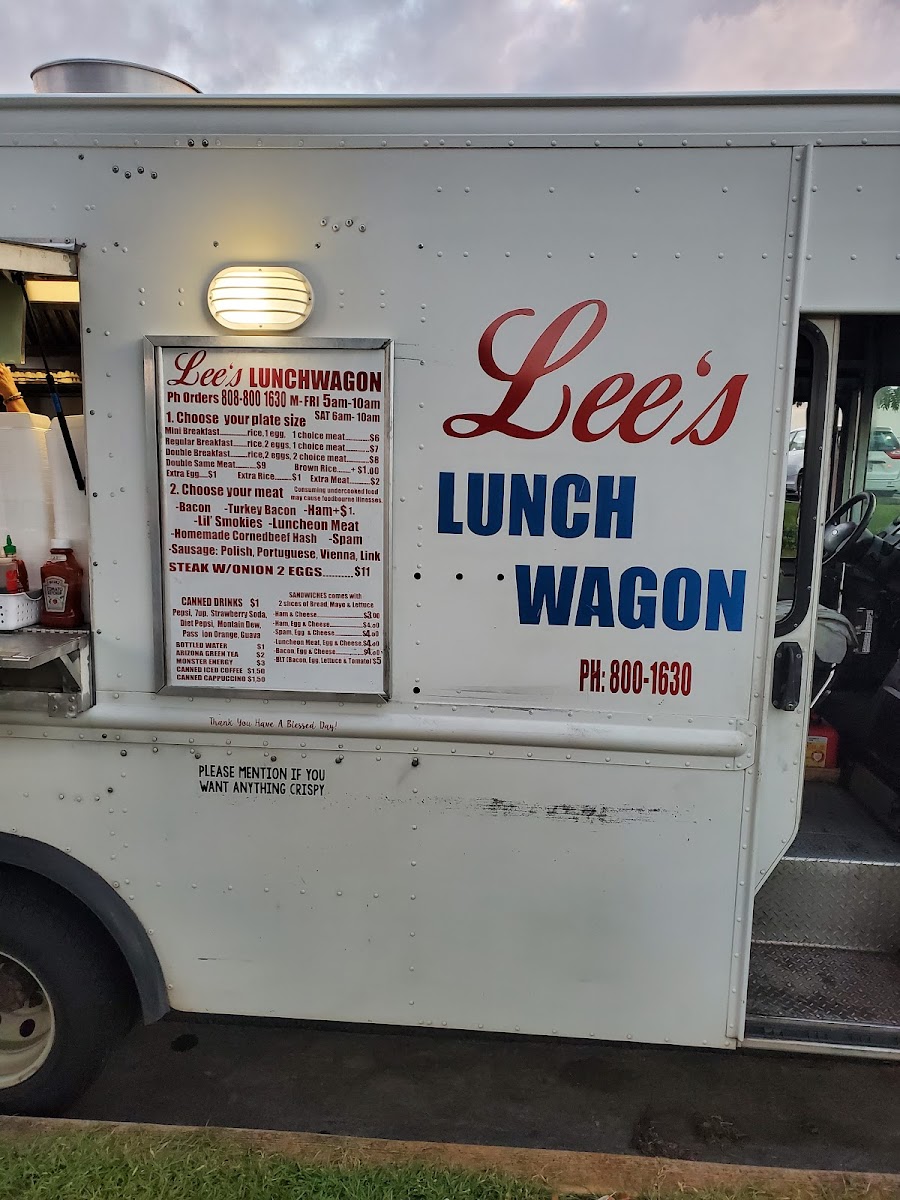 Lee's Breakfast Wagon Photo Menu 7
