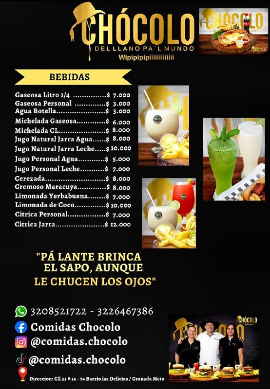 Comidas Chócolo Photo Menu 2