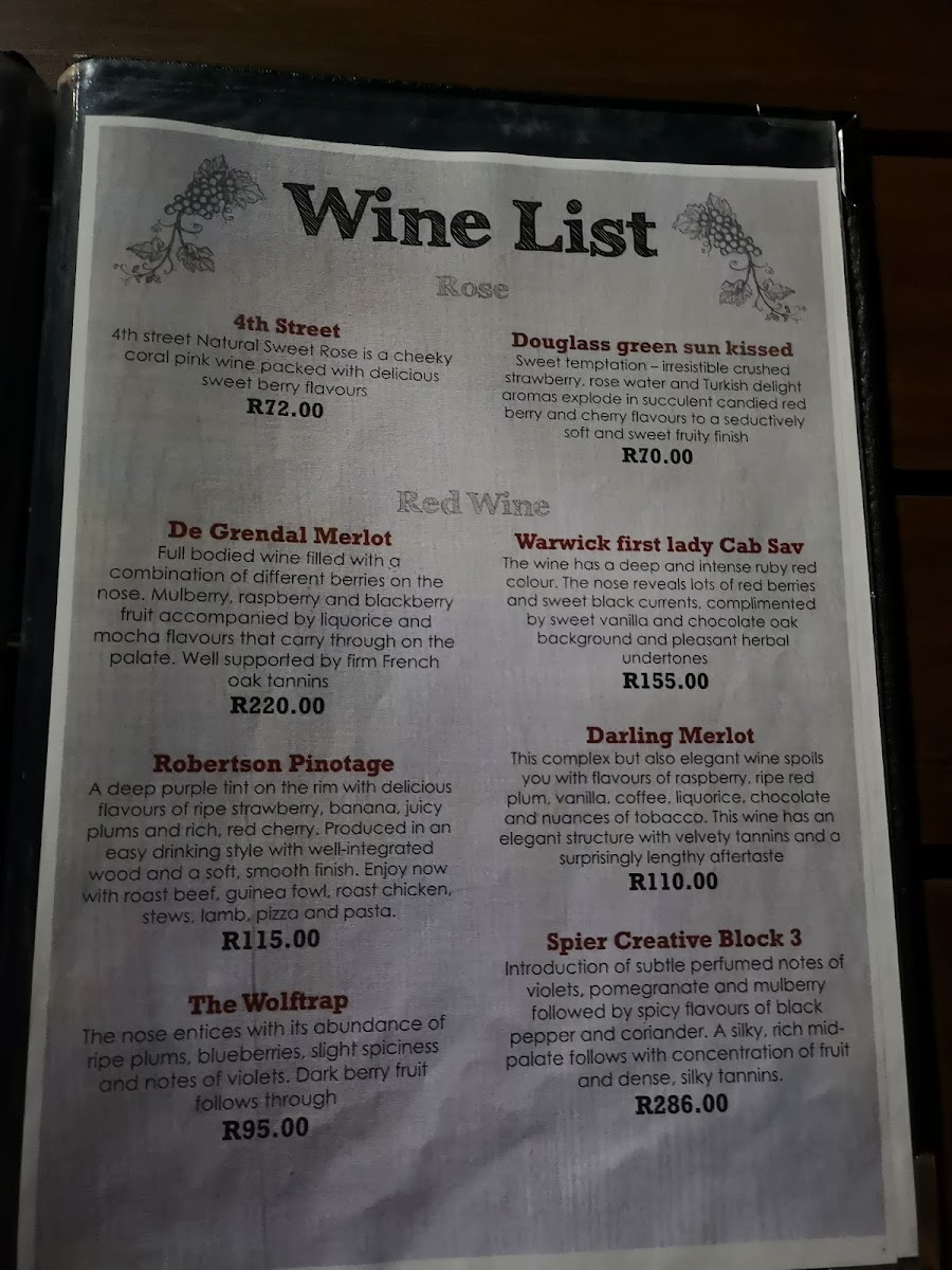 Occidental Bar Photo Menu 3