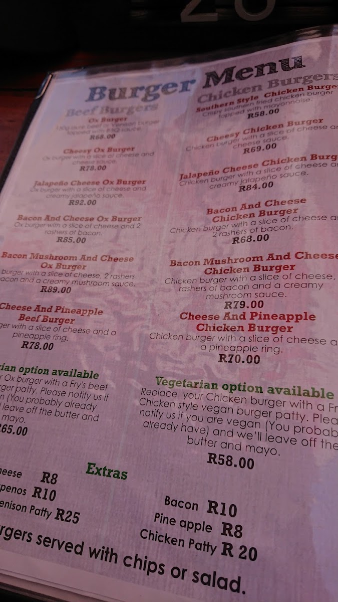 Occidental Bar Photo Menu 5