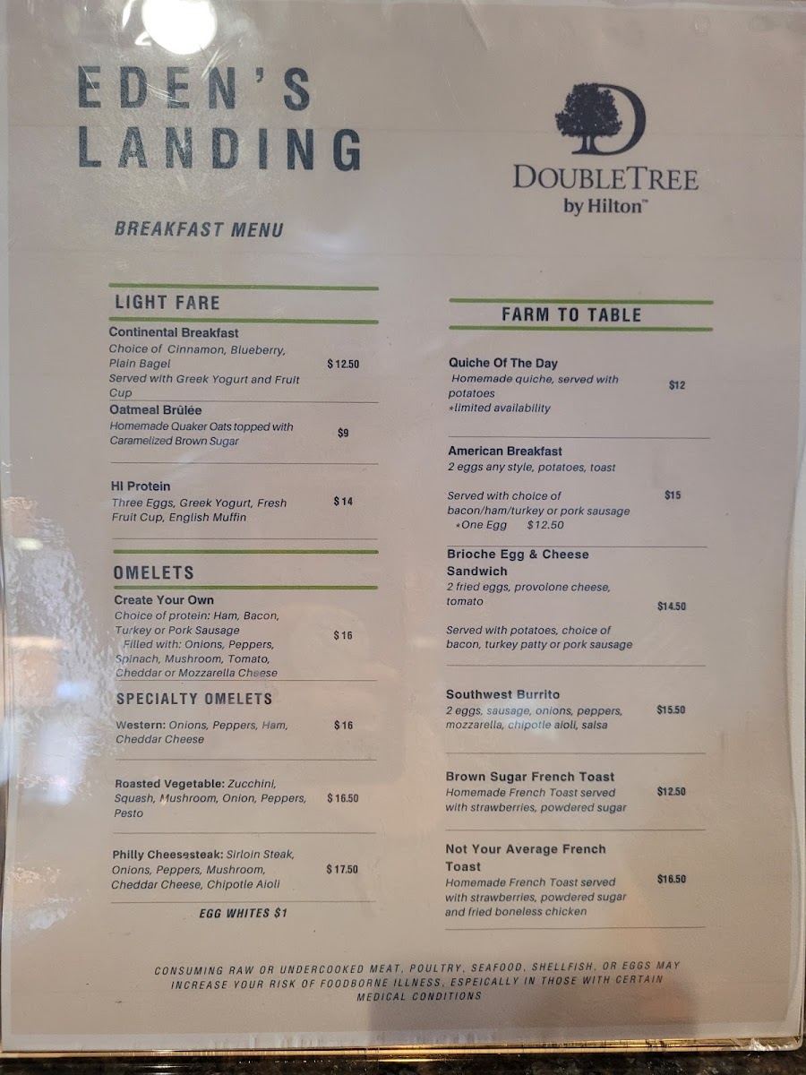 Eden’s Landing Photo Menu 1