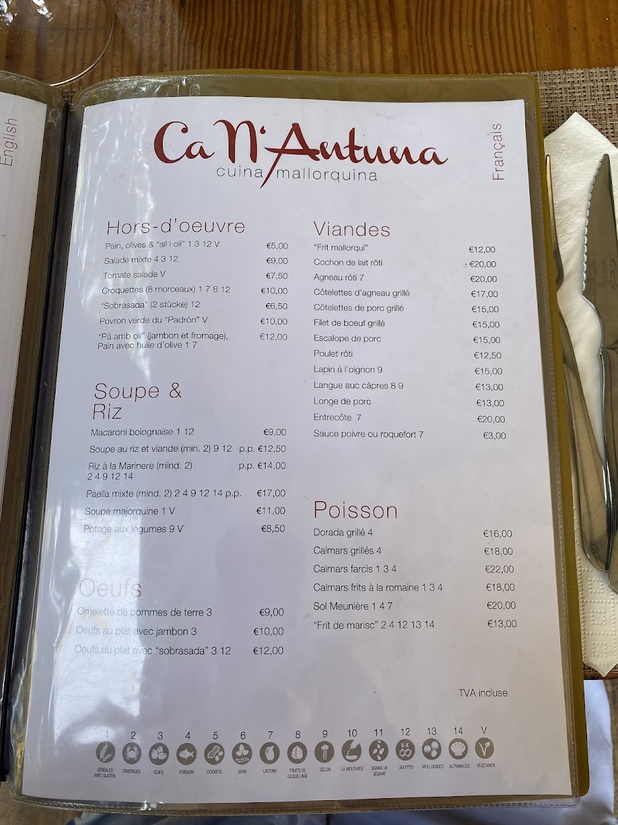 Ca N'Antuna Photo Menu 10