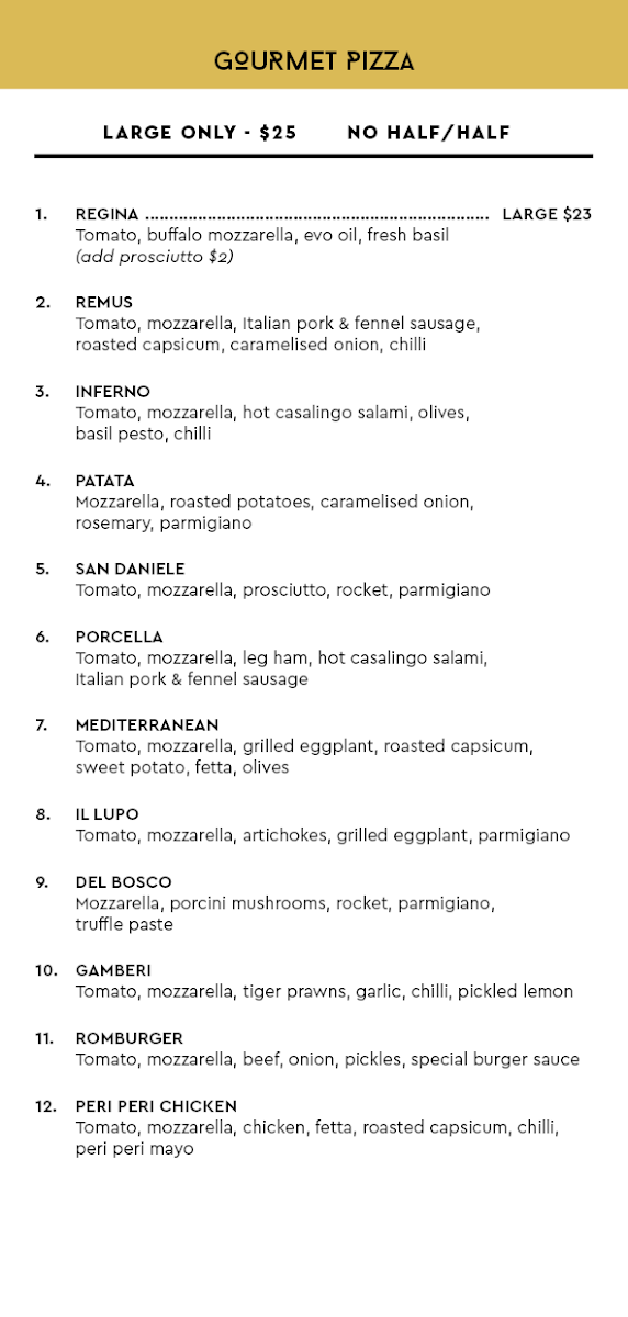 Romolo Pizza Photo Menu 2
