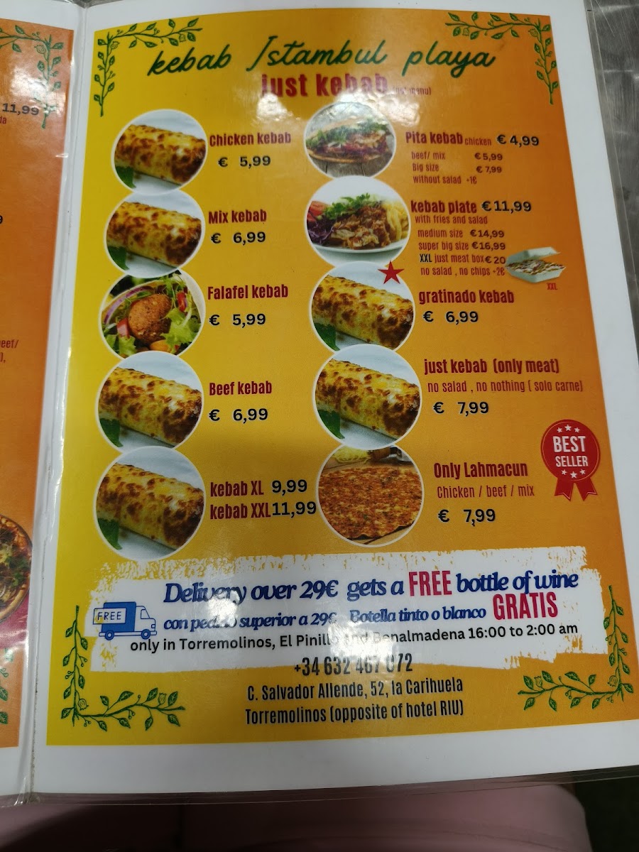 kebab Istanbul playa Photo Menu 2