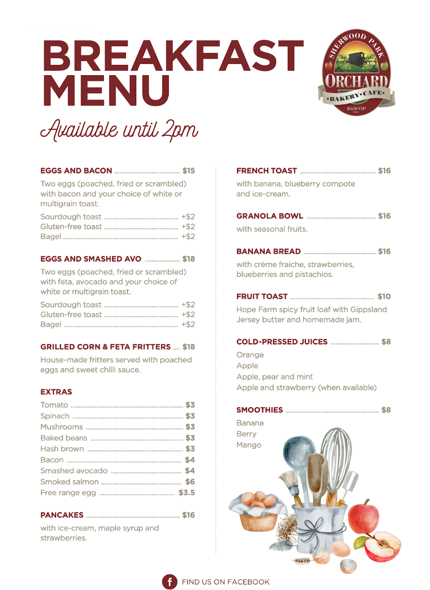 Sherwood Park Orchard Photo Menu 1