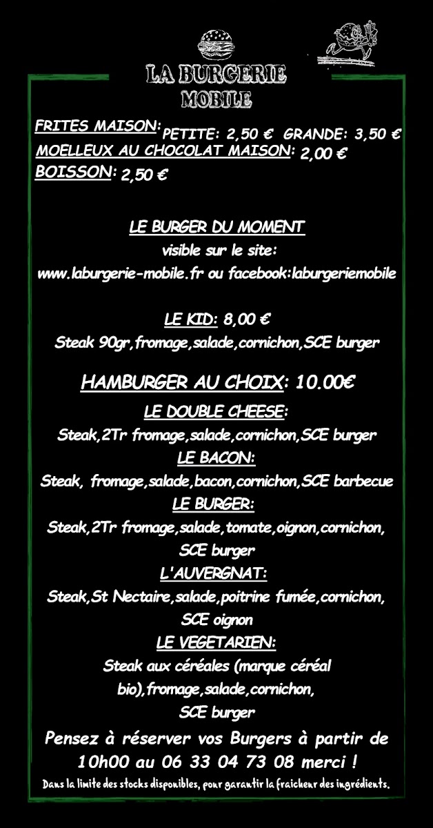 La Burgerie Mobile Photo Menu 1