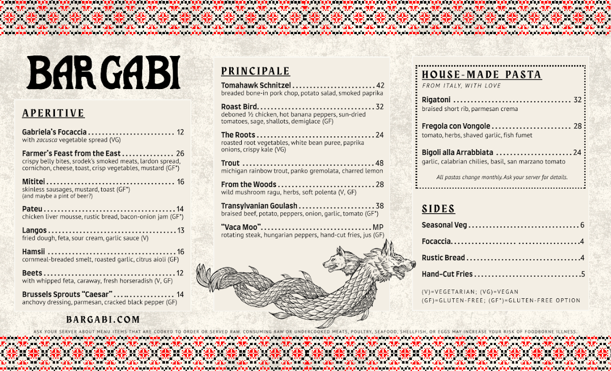 Bar Gabi Photo Menu 1