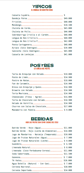 Restaurante Rancho Eden Photo Menu 6