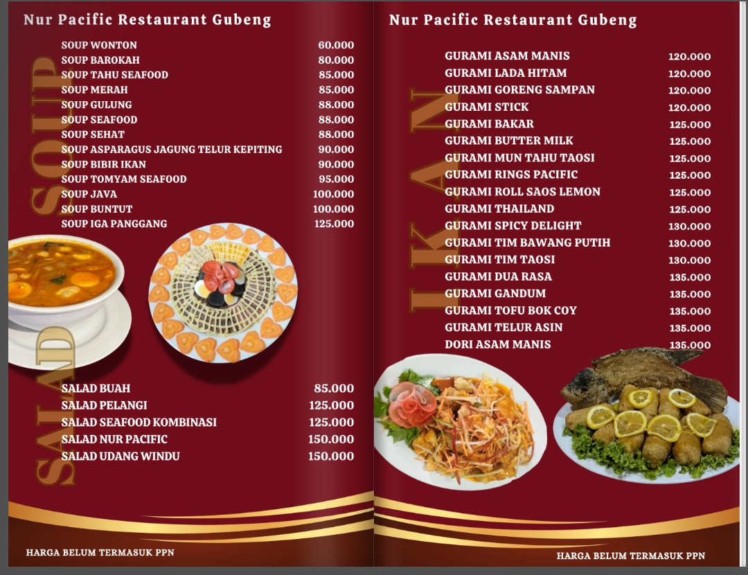 Nur Pacific Restaurant Photo Menu 1
