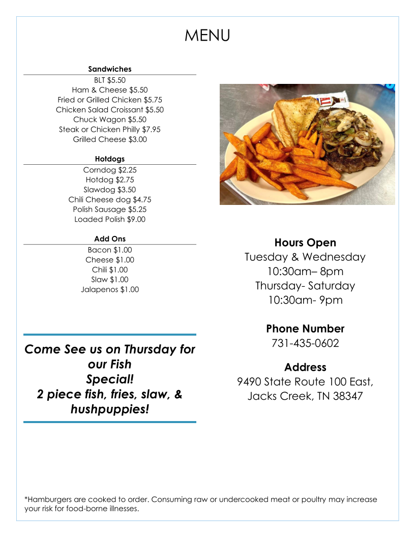 Jack’s Creek Grill and Go Photo Menu 2
