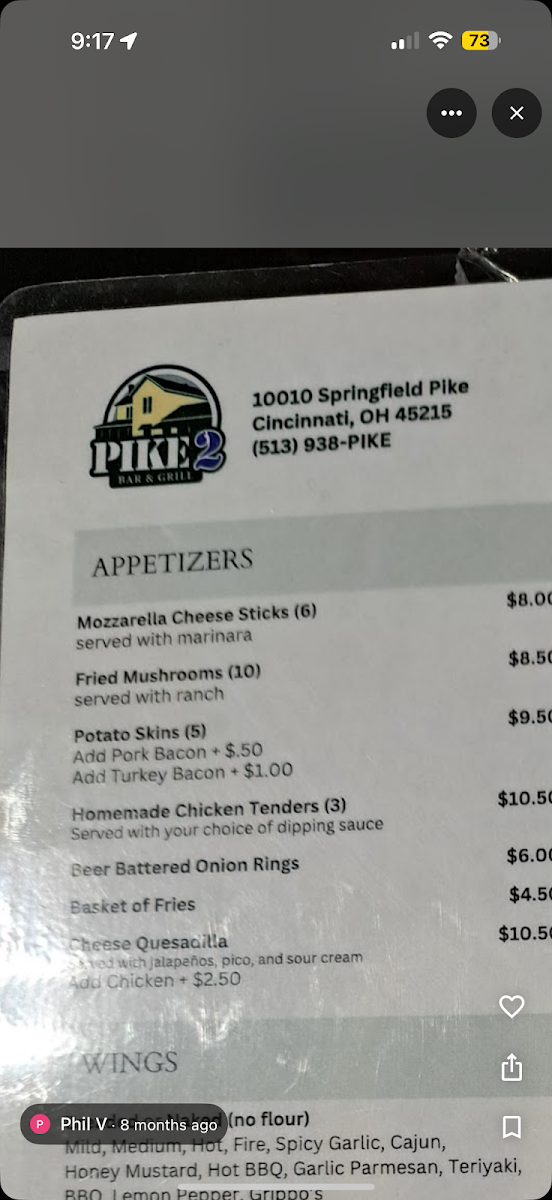 Pike Bar & Grill Photo Menu 3