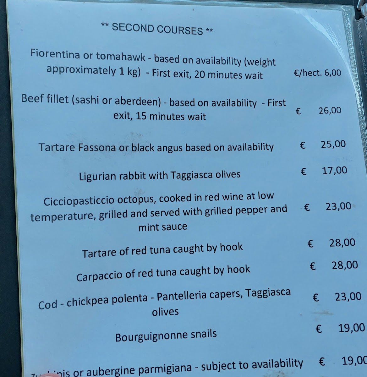 La Piccola Oasi Photo Menu 1