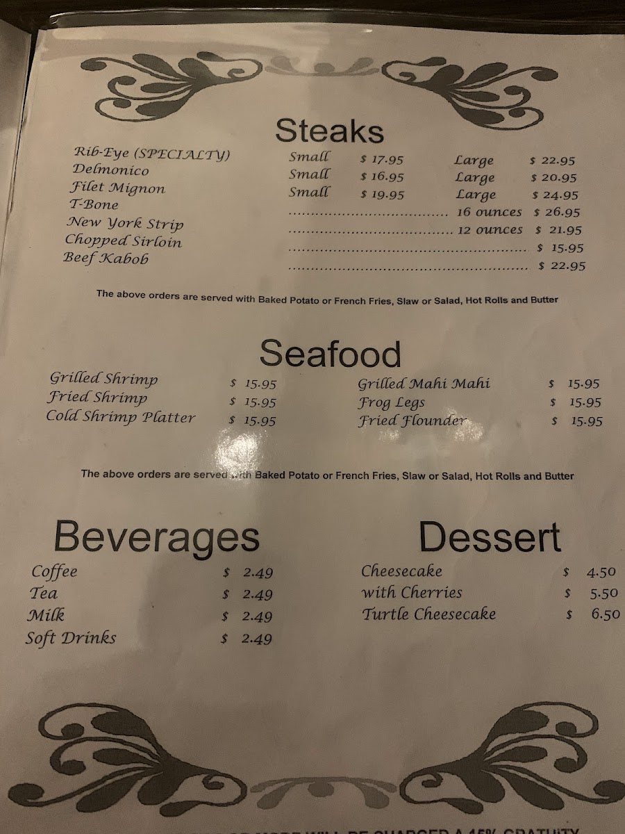 Carolina Restaurant & Steak House Photo Menu 3