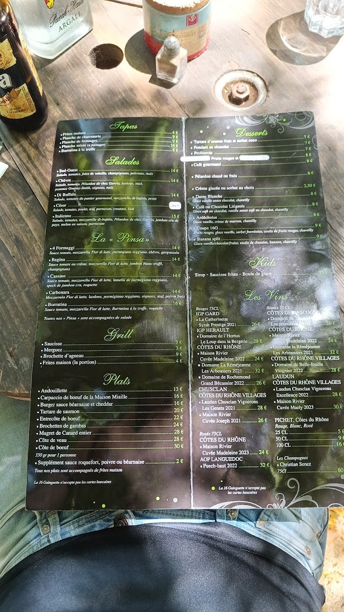 La 16 Guinguette Photo Menu 3