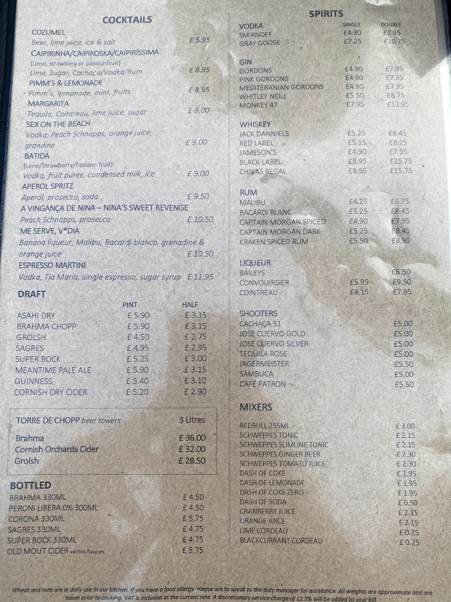 Avenida Brasil UK Photo Menu 9
