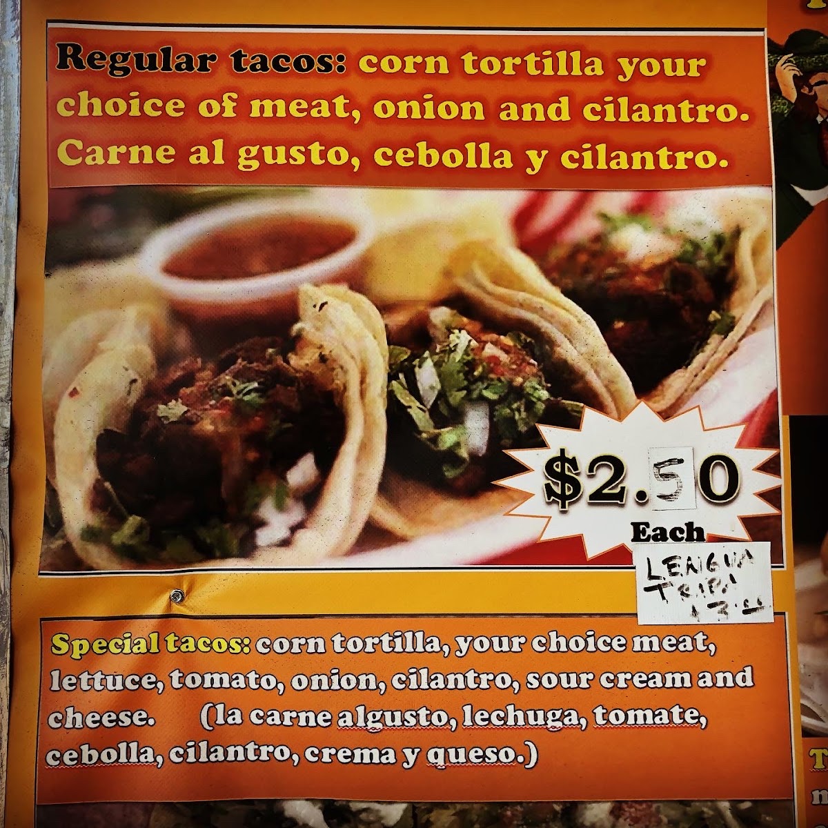Orale Taqueria Photo Menu 4
