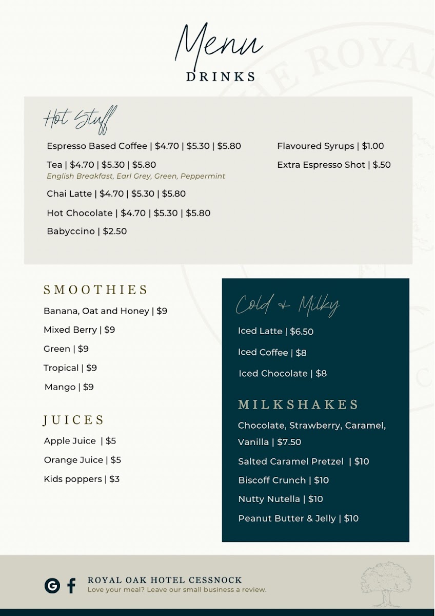 Royal Oak Bistro Cessnock Photo Menu 4