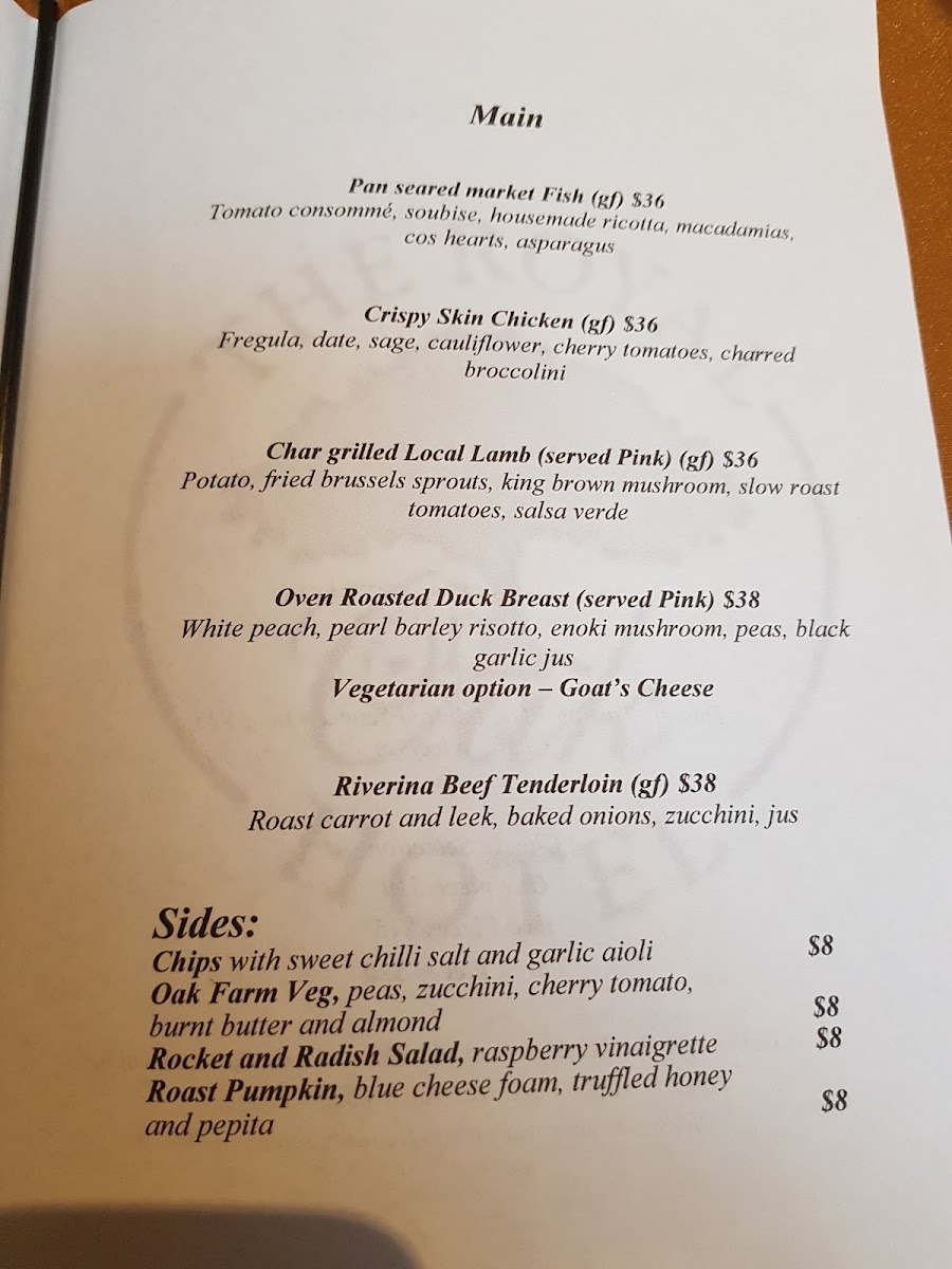 Royal Oak Bistro Cessnock Photo Menu 6