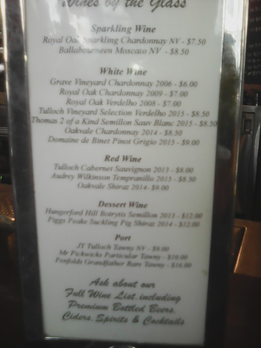 Royal Oak Bistro Cessnock Photo Menu 7