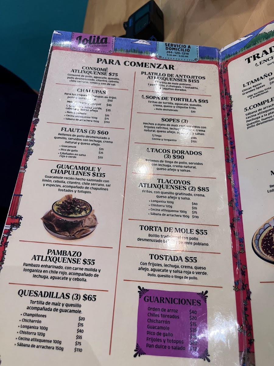 Restaurante Enchiladas Lolita en Atlixco Centro Photo Menu 3