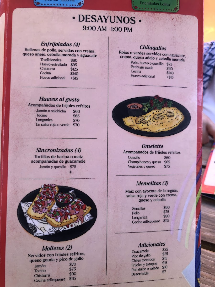 Restaurante Enchiladas Lolita en Atlixco Centro Photo Menu 6