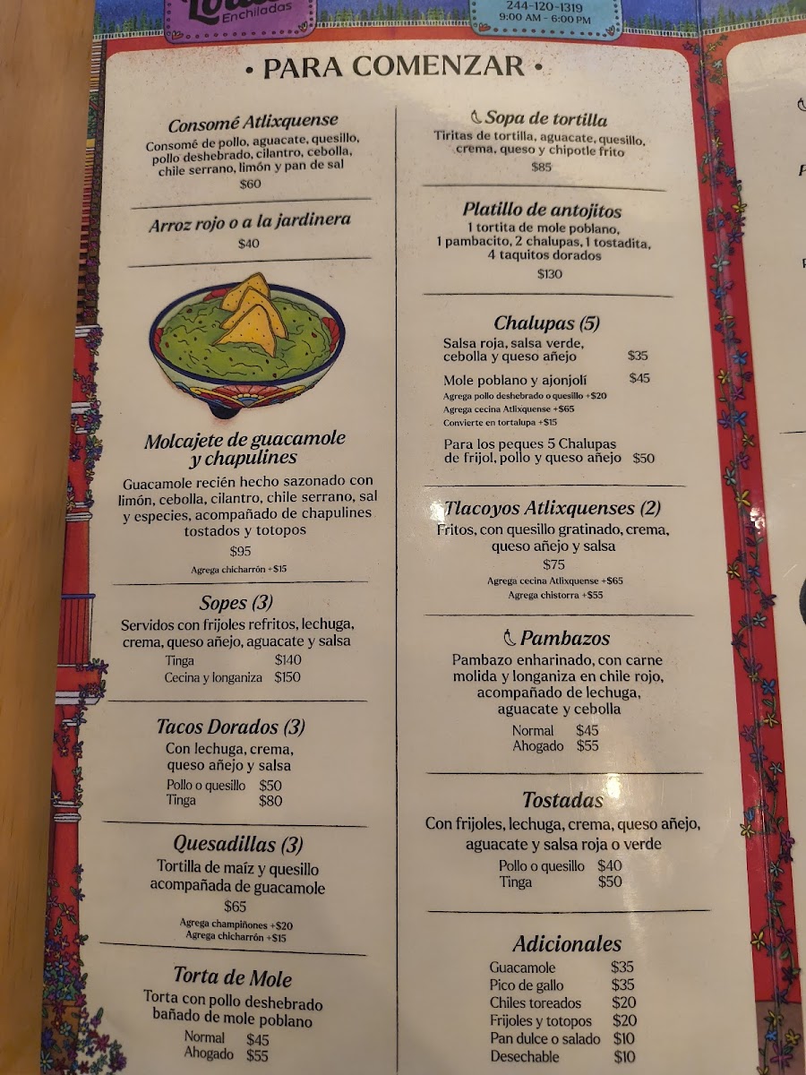 Restaurante Enchiladas Lolita en Atlixco Centro Photo Menu 8