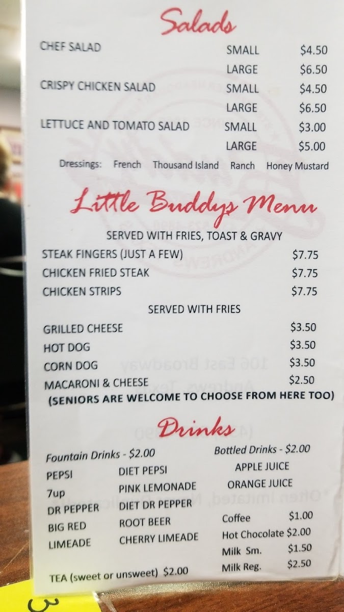 Buddy's Drive In Photo Menu 2