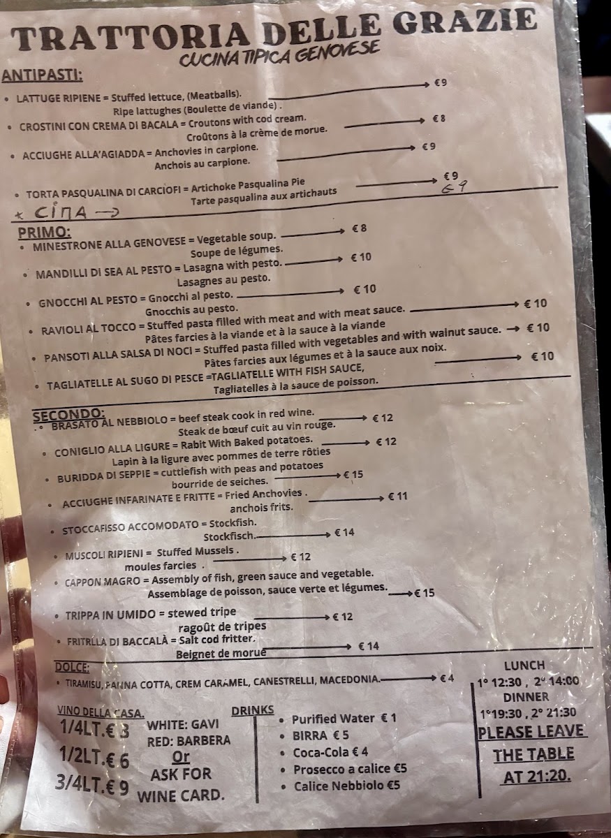 Trattoria delle Grazie Photo Menu 3