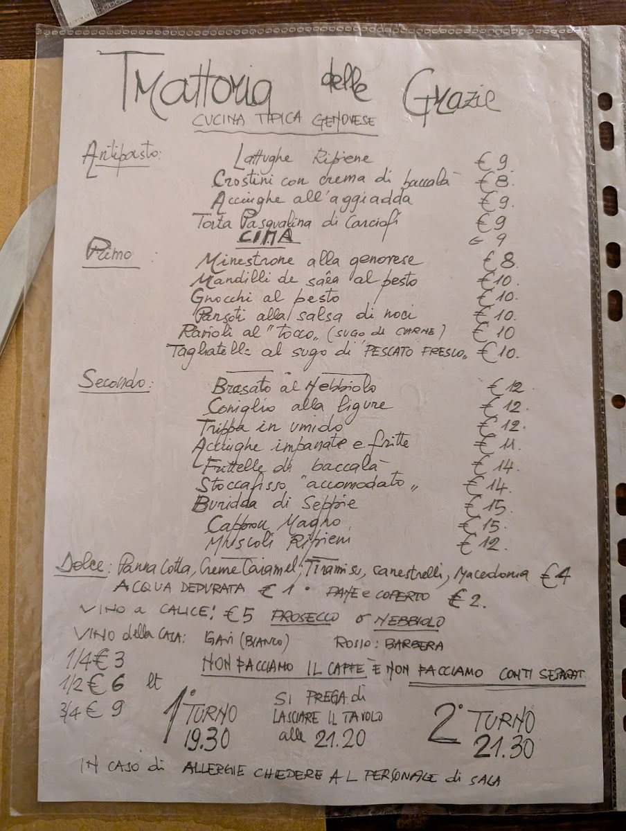 Trattoria delle Grazie Photo Menu 5