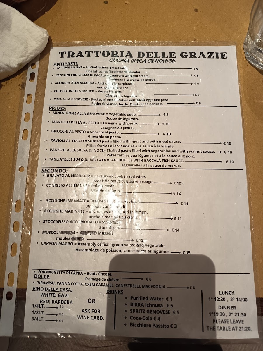 Trattoria delle Grazie Photo Menu 6
