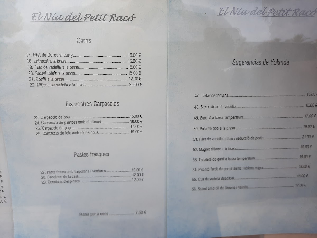 El niu del petit racó Photo Menu 3
