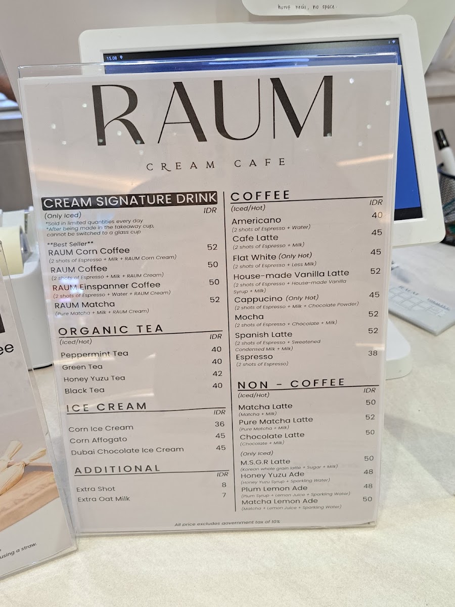 Raum Cream Cafe Gandaria City Photo Menu 5