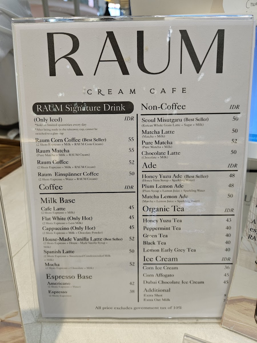 Raum Cream Cafe Gandaria City Photo Menu 7