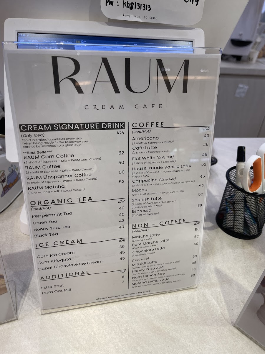 Raum Cream Cafe Gandaria City Photo Menu 9