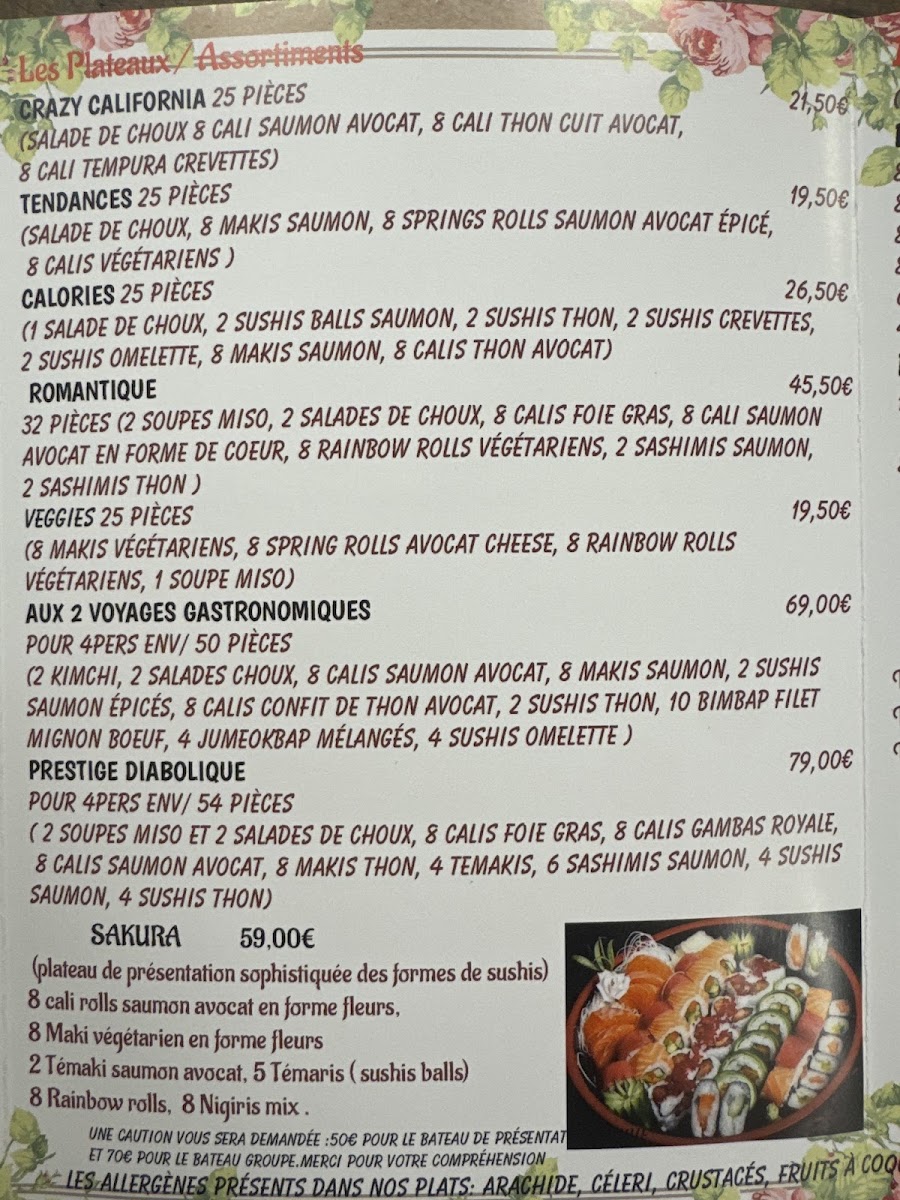 Sushi et Kimchi Photo Menu 1