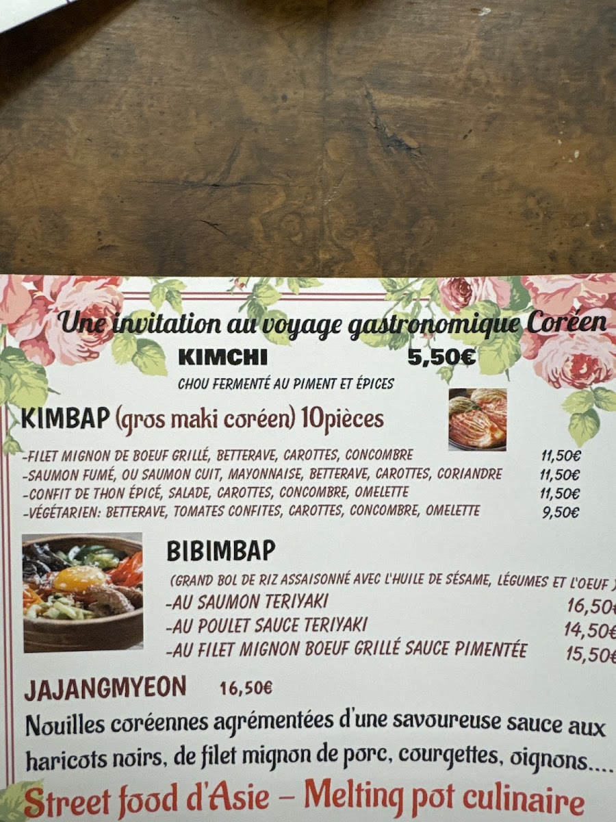 Sushi et Kimchi Photo Menu 2