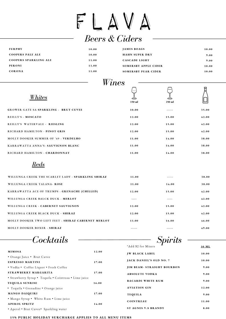 FLAVA Cafe - 'Taste the Vibe' Photo Menu 1