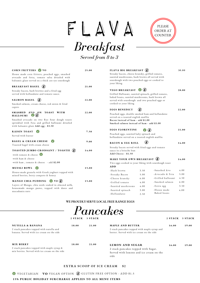 FLAVA Cafe - 'Taste the Vibe' Photo Menu 2