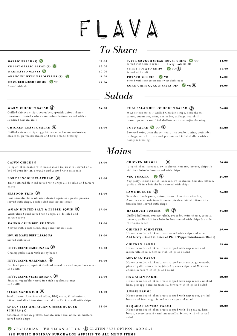 FLAVA Cafe - 'Taste the Vibe' Photo Menu 3